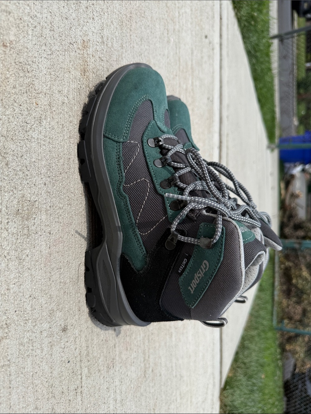 Men's Green and Black Hiking Boots